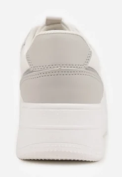 Biało-Szare Casualowe Sneakersy Vices na Niskiej Platformie Torila