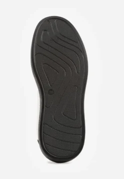 Biało-Szare Sneakersy ze Skóry Naturalnej na Platformie z Perforacją i Paskami Urevla