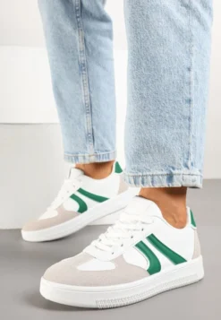 Biało-Zielone Sneakersy Klasyczne Tenisówki Setinora