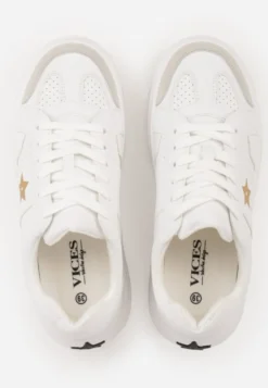Biało-Złote Sneakersy Vices na Platformie z Gwiazdką Fenarra