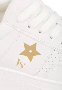 Biało-Złote Sneakersy Vices na Platformie z Gwiazdką Fenarra