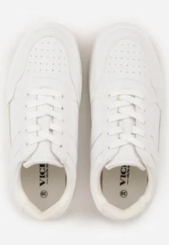 Biało-Złote Sneakersy Vices na Platformie Ozdobione Metalicznymi Aplikacjami Nelanil