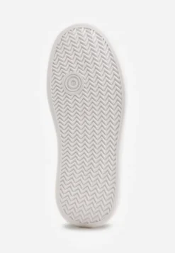 Biało-Złote Sneakersy Vices na Platformie Ozdobione Metalicznymi Aplikacjami Nelanil