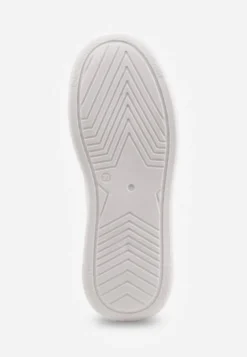Biało-Złote Sneakersy VICES Ozdobione Gwiazdą i Błyszczącą Wstawką Oranatta
