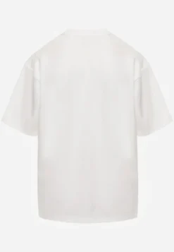 Biały Basicowy T-shirt z Bawełny Meranissea