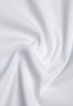 Biały Bawełniany T-shirt o Dopasowanym Kroju z Prążkowanego Materiału Lailya