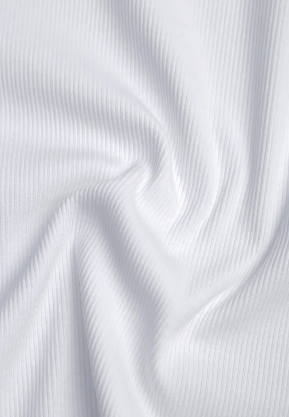Biały Bawełniany T-shirt o Dopasowanym Kroju z Prążkowanego Materiału Lailya
