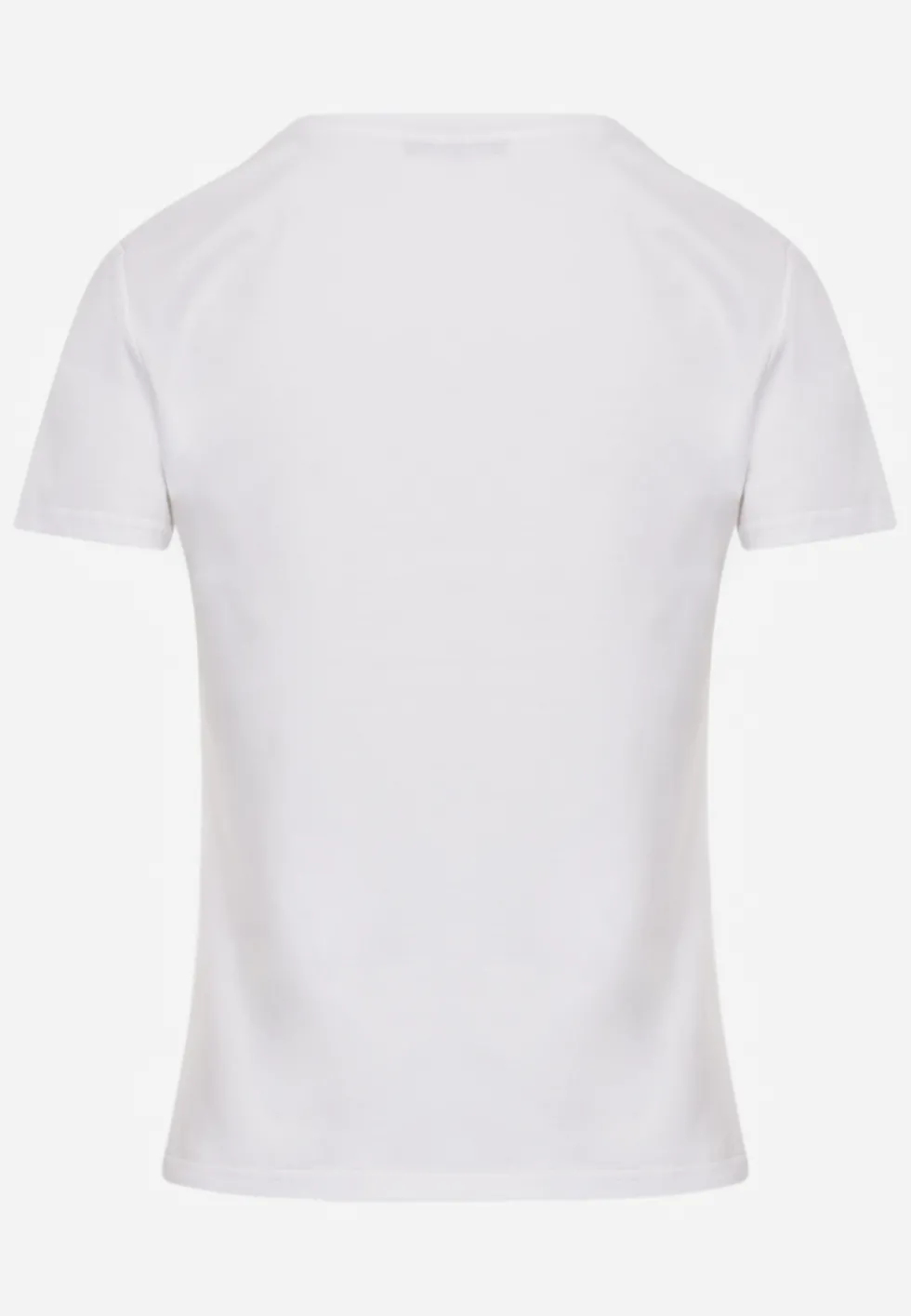 Biały Bawełniany T-shirt o Gładkim Wykończeniu i Prostym Fasonie Melamene