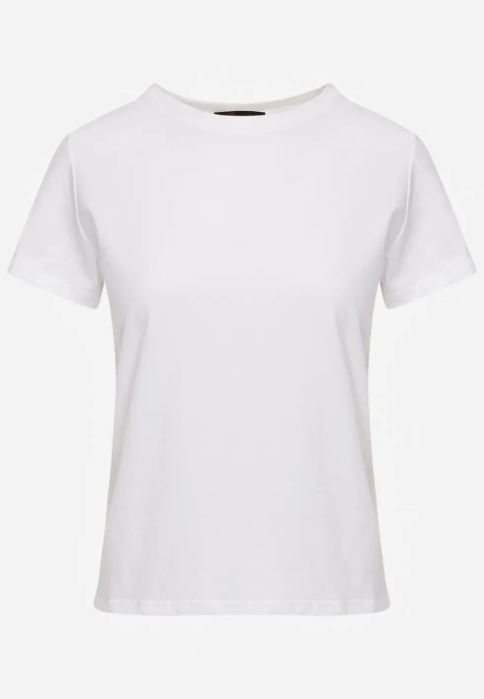 Biały Bawełniany T-shirt o Gładkim Wykończeniu i Prostym Fasonie Melamene