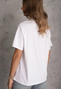 Biały Bawełniany T-shirt o Kroju Oversize Neduna