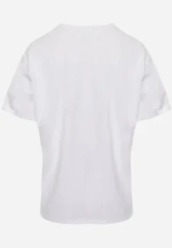Biały Bawełniany T-shirt o Kroju Oversize Neduna