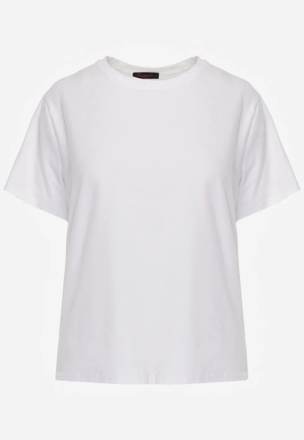 Biały Bawełniany T-shirt Ozdobiony po Bokach Rozcięciami Brinelle
