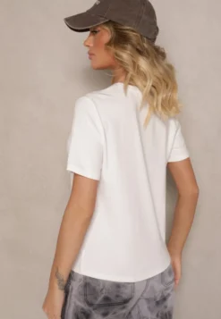 Biały Casualowy T-shirt z Wiskozy Arisanda