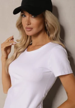 Biały Klasyczny T-shirt z Bawełny Bilena