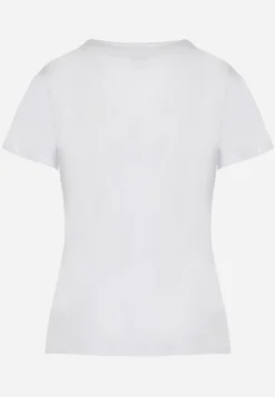 Biały Klasyczny T-shirt z Bawełny Bilena