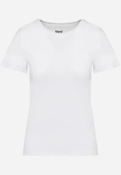Biały Klasyczny T-shirt z Bawełny Bilena