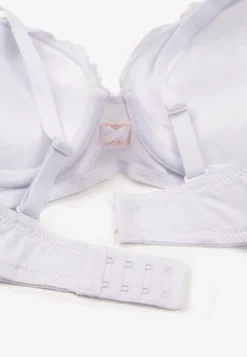 Biały Koronkowy Biustonosz Push-Up z Metaliczną Ozdobą Aclenne