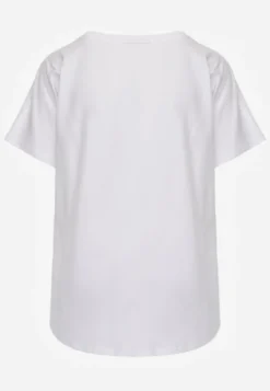 Biały T-shirt Basic Oversize z Bawełny Elusis