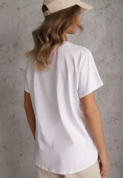 Biały T-shirt Basic Oversize z Bawełny Elusis