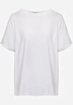 Biały T-shirt Basic Oversize z Bawełny Elusis