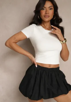 Biały T-shirt Cropped z Wiskozą Efranessa