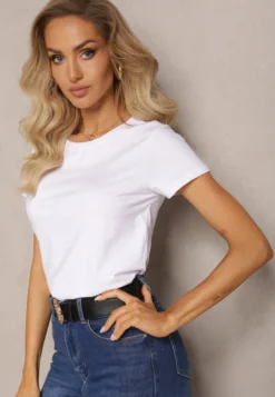 Biały T-shirt z Linii Basic Apoxis