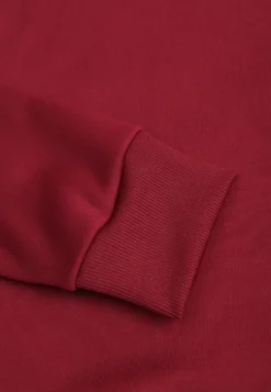 Bordowa Bluza ze Ściągaczami na Dole przy Szyi i przy Rękawach Emberlie