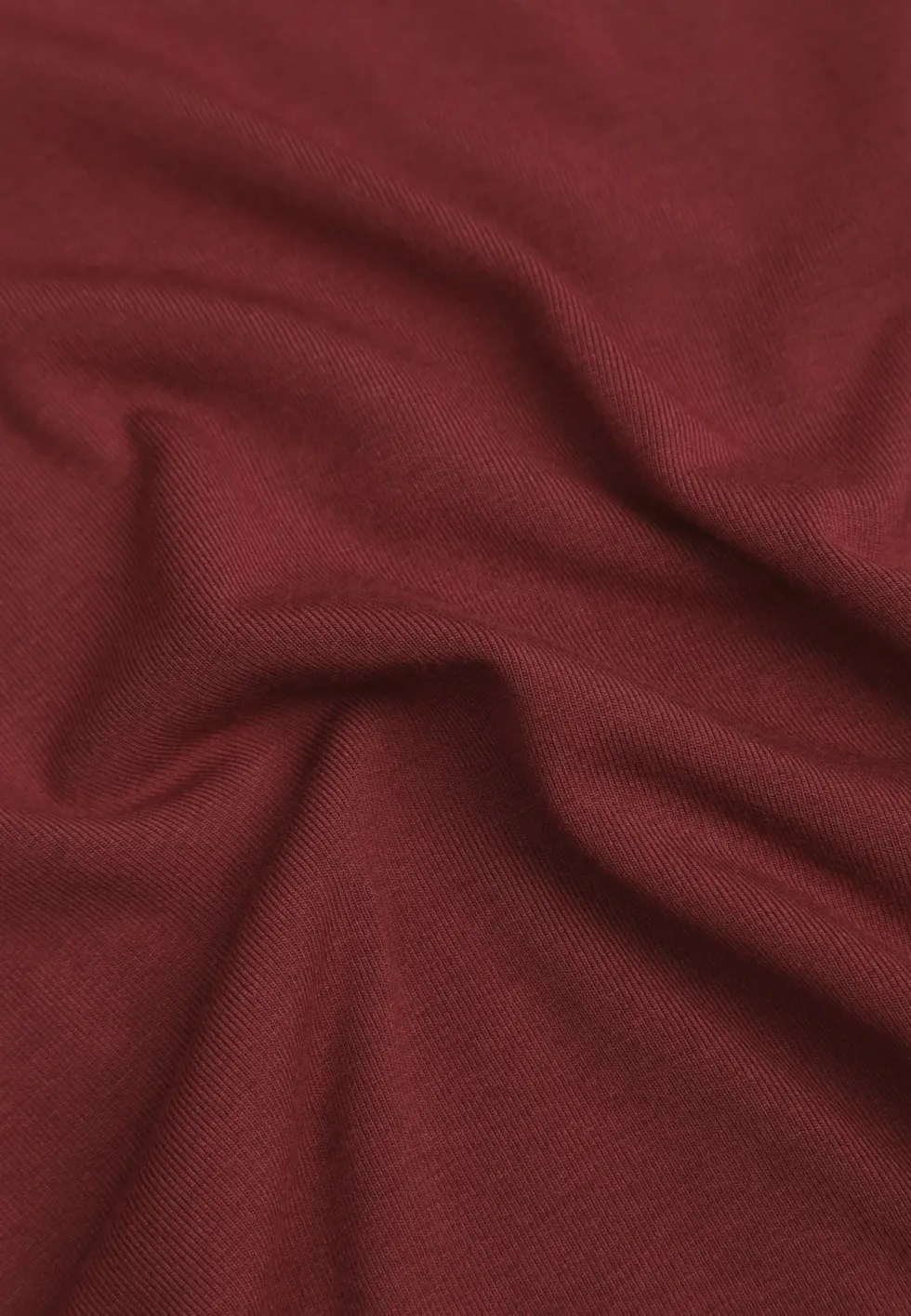 Bordowa Bluzka Basic o Fasonie Typu Longsleeve z Delikatnym Ociepleniem Kuarta