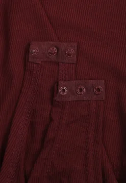 Bordowe Body Longsleeve z Dużą Zawartością Wiskozy i Ozdobną Koronką przy Dekolcie Serendelle