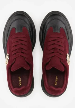Bordowe Chunky Sneakersy Vices na Platformie z Okrągłym Detalem Sedvira