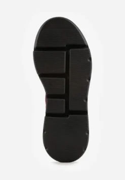 Bordowe Chunky Sneakersy Vices na Platformie z Okrągłym Detalem Sedvira