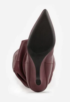 Bordowe Eleganckie Kozaki Typu Wedge Slouchy Swatte