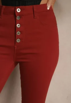 Bordowe Spodnie Skinny Winvienne