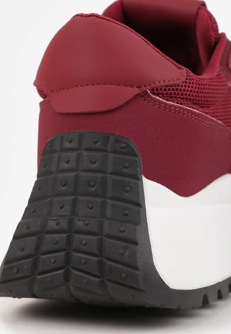 Bordowe Sznurowane Sneakersy Vices na Platformie z Ozdobnymi Paskami Seliniel