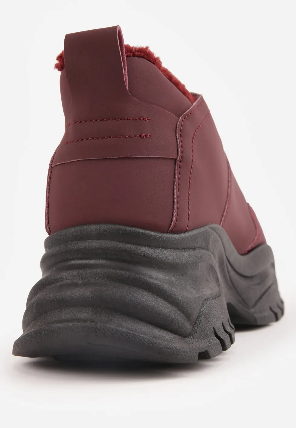 Bordowe Trapery Sneakersy Vices na Platformie z Tłoczeniem Nirrise