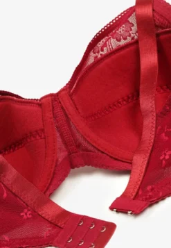 Bordowy Biustonosz z Koronki Full Cup z Regulowanymi Ramiączkami Dimela