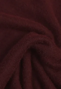 Bordowy Sweter Oversize z Bawełną i Wełną Typu Basic Oseani