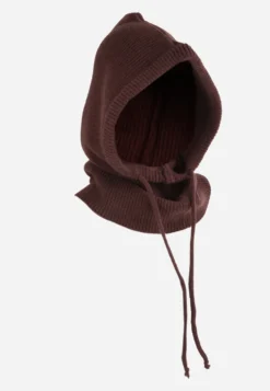 Brązowa Balaclava Zimowa z Wiązaniem pod Szyją Hites