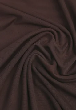 Brązowa Siateczkowa Bluzka Longsleeve z Golfem o Dopasowanym Kroju Yenlea