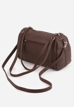 Brązowa Torebka na Ramię Typu Bowling Bag z Dodatkowym Paskiem Ventosia