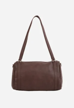Brązowa Torebka na Ramię Typu Bowling Bag z Dodatkowym Paskiem Ventosia
