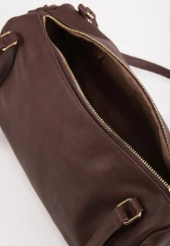 Brązowa Torebka na Ramię Typu Bowling Bag z Dodatkowym Paskiem Ventosia