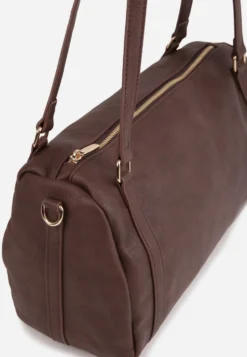 Brązowa Torebka na Ramię Typu Bowling Bag z Dodatkowym Paskiem Ventosia