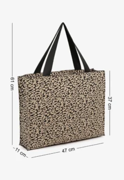Brązowa Torebka Typu Shopper o Prostokątnym Kształcie Salania