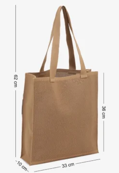 Brązowa Torebka Typu Shopper Zdobiona Tłoczeniami Salicella