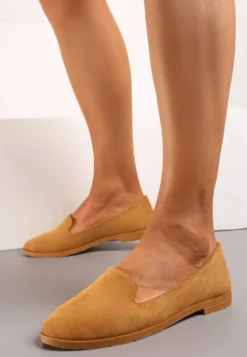 Brązowe Balerinki Typu Loafersy Daphikaia