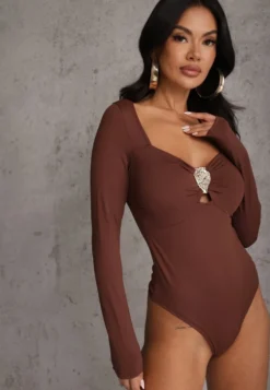 Brązowe Body z Metaliczną Ozdobą Aferriva