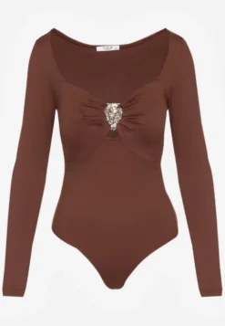 Brązowe Body z Metaliczną Ozdobą Aferriva