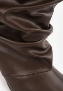Brązowe Botki na Szpilce w Stylu Slouchy Raimisia