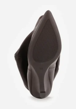 Brązowe Botki Slouchy Kitten Wedge Tilna